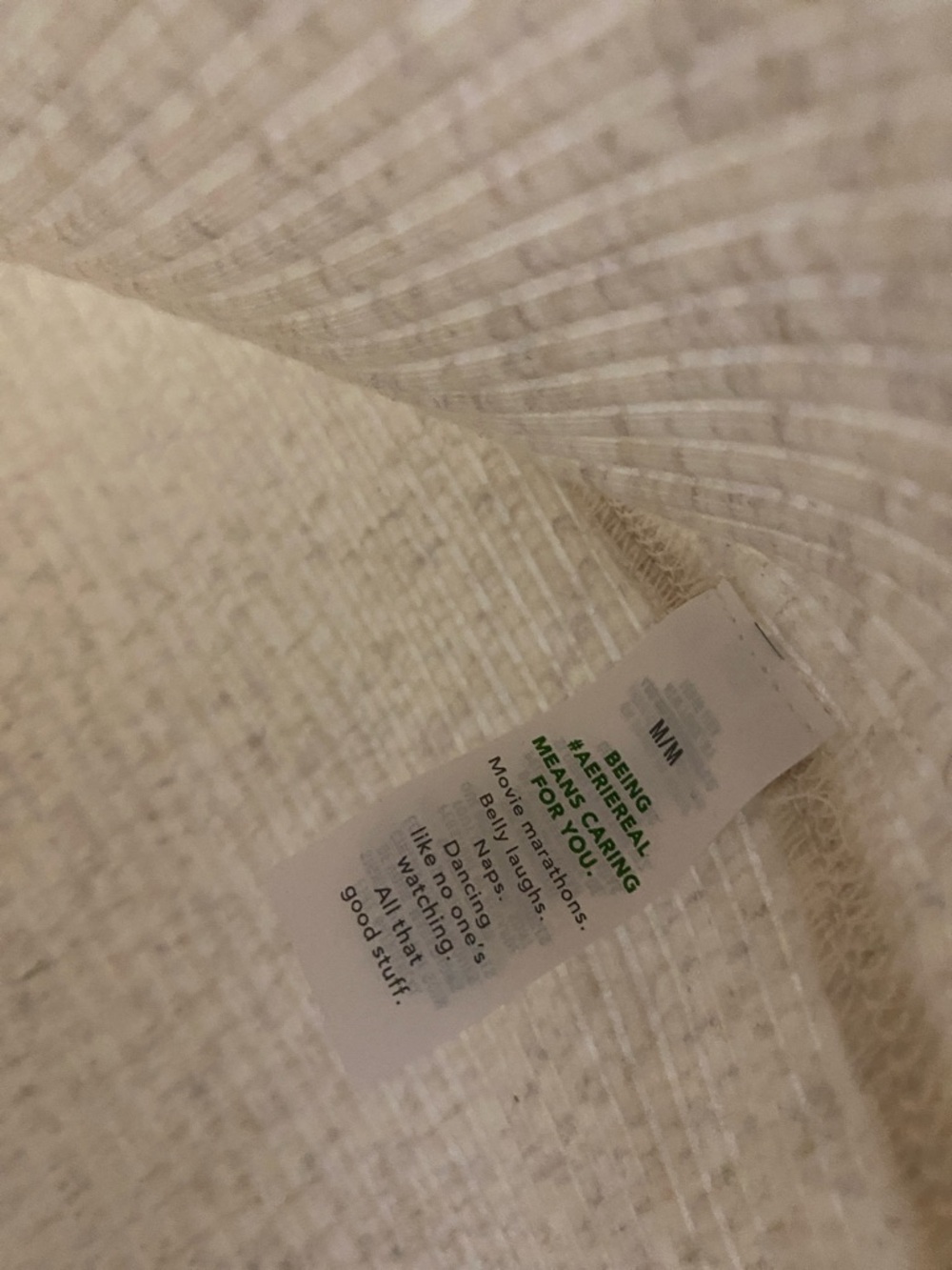 aerie Ribbed Henley Long Sleeve Top - Cream - Picture 4 of 5
